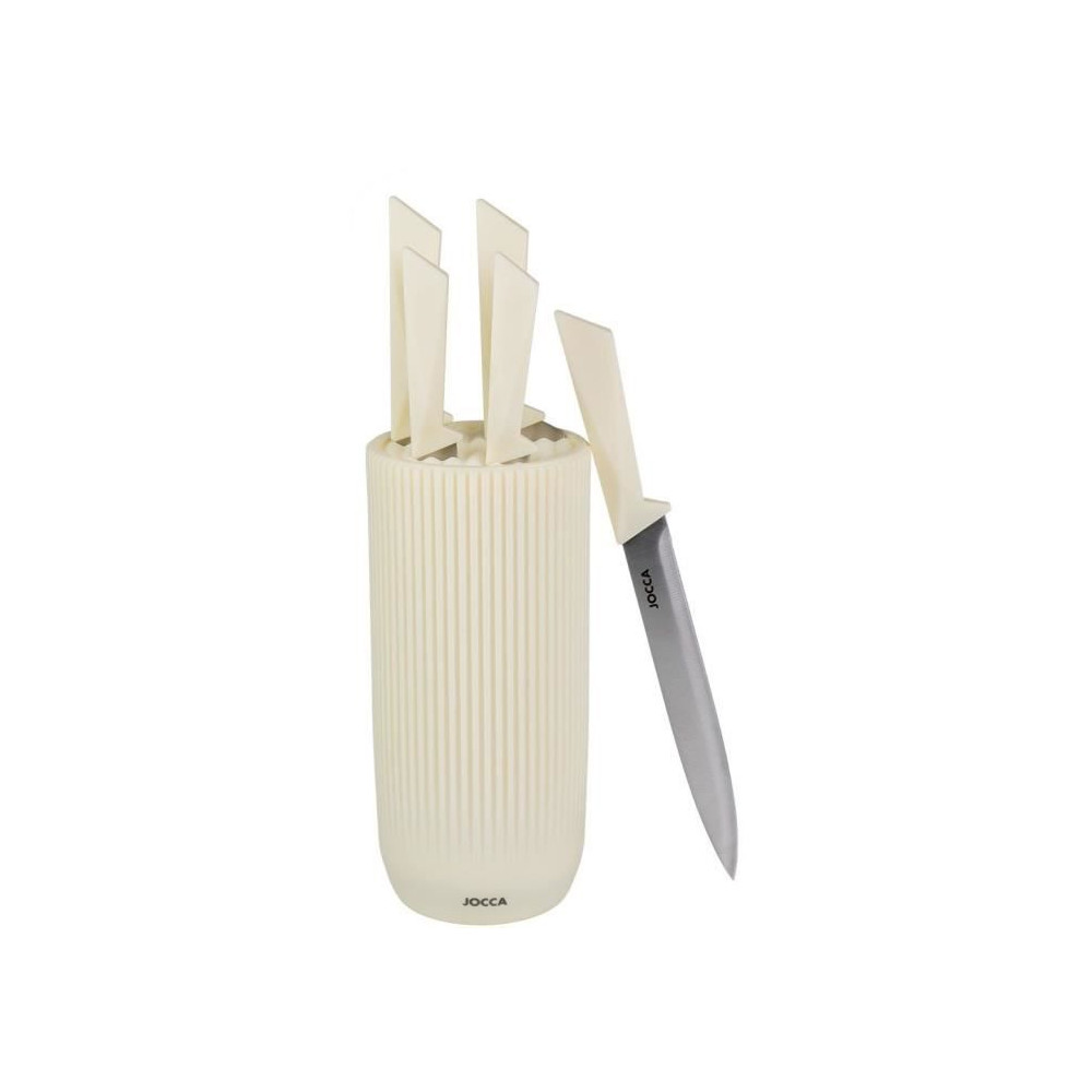 Set de 5 couteaux - JOCCA - Bloc en polypropylene - Beige Set de 5 couteaux - JOCCA - Bloc en polypropylene - Beige