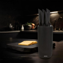 Set de 5 couteaux - JOCCA - Bloc en polypropylene - Noir