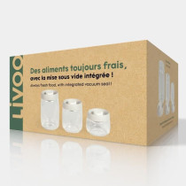 Set de 3 bocaux sous vide - LIVOO - MEN401 - 400 ml, 800 ml, et 1,2 L
