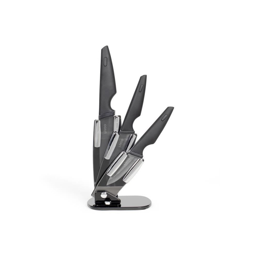 Bloc 3 couteaux avec support - LIVOO - MEC135N - 7,5 /10 / 12,5 cm - L Bloc 3 couteaux avec support - LIVOO - MEC135N - 7,5 /10 / 12,5 cm - L