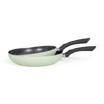 Set de 3 poeles aspect pierre - Livoo - MEN124VE - Vert