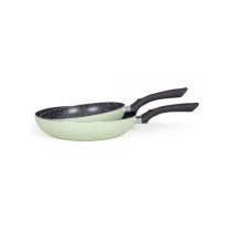Set de 3 poeles aspect pierre - Livoo - MEN124VE - Vert