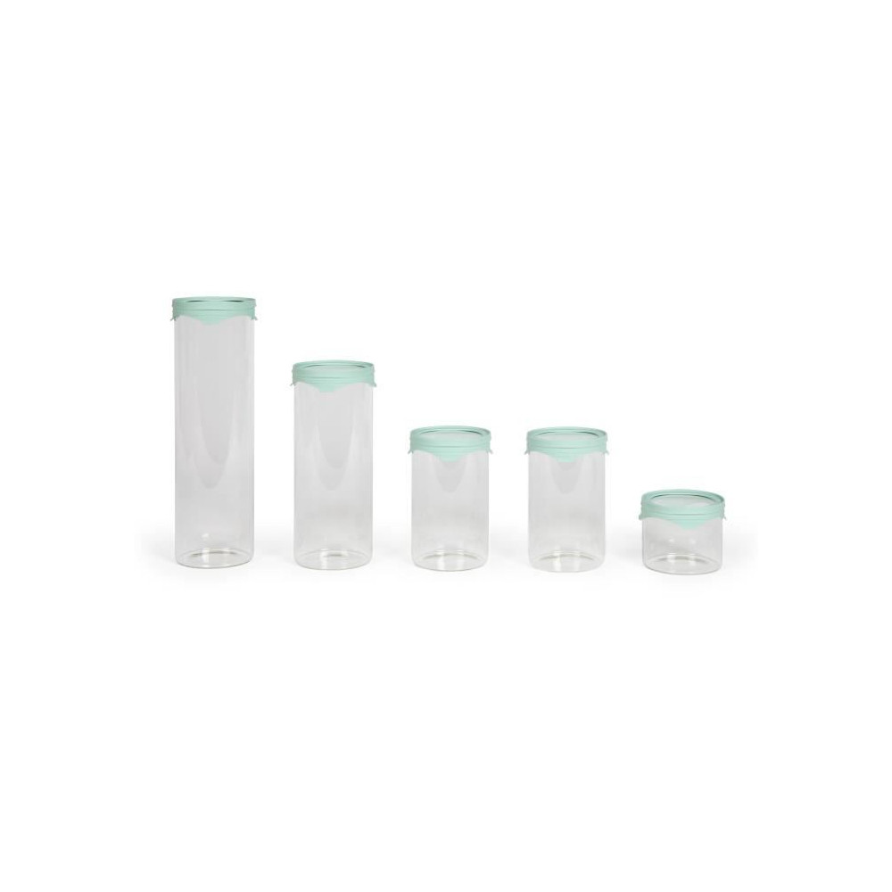 Set de 5 bocaux de conservation - LIVOO - MEN399 - 450 ml - Verre boro Set de 5 bocaux de conservation - LIVOO - MEN399 - 450 ml - Verre boro