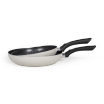 Set de 3 poeles aspect pierre - Livoo - MEN124GR - Gris