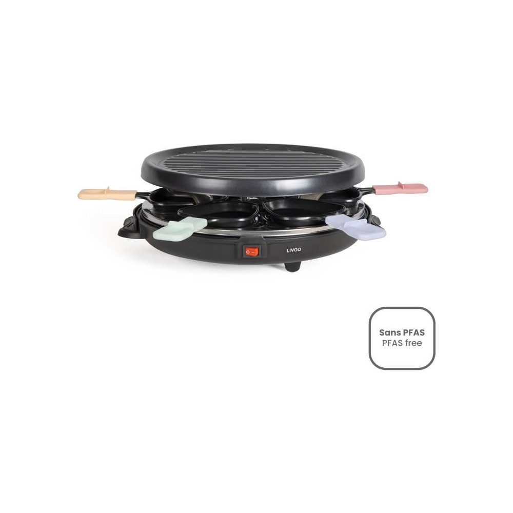 Appareil a raclette 6 personnes - LIVOO - DOC207P - 800W - 6 personnes Appareil a raclette 6 personnes - LIVOO - DOC207P - 800W - 6 personnes