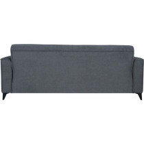 Canapé convertible 3 places - BERGAMO - Tissu gris foncé - 2 coussin