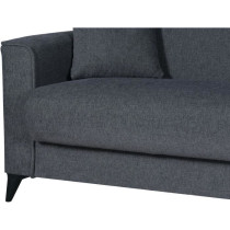 Canapé convertible 3 places - BERGAMO - Tissu gris foncé - 2 coussin