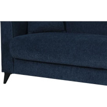 Canapé convertible 3 places - BERGAMO - Tissu bleu foncé - 2 coussin