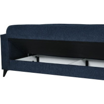 Canapé convertible 3 places - BERGAMO - Tissu bleu foncé - 2 coussin