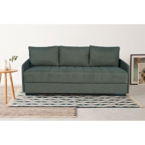 Canapé convertible 3 places - BETTA - Tissu vert foncé - Couchage 14