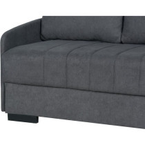 Canapé convertible 3 places - BETTA - Tissu gris clair - Couchage 145