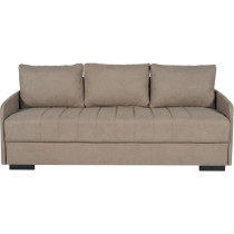 Canapé convertible 3 places - BETTA - Tissu beige - Couchage 145 x 19