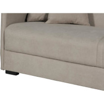 Canapé convertible 3 places - BIANCA - Tissu beige - 4 coussins - Cof