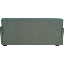 Canapé convertible 3 places - BIANCA - Tissu vert foncé - 4 coussins