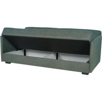 Canapé convertible 3 places - BIANCA - Tissu vert foncé - 4 coussins