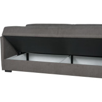 Canapé convertible 3 places - BIANCA - Tissu taupe - 4 coussins - Cof
