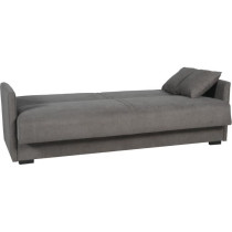 Canapé convertible 3 places - BIANCA - Tissu taupe - 4 coussins - Cof
