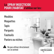 Spray anti-parasitaires - VETOCANIS - Anti-Puces, Anti-Tiques pour Hab