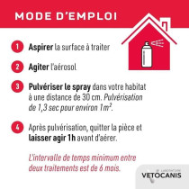 Spray anti-parasitaires - VETOCANIS - Anti-Puces, Anti-Tiques pour Hab