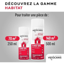Spray anti-parasitaires - VETOCANIS - Anti-Puces, Anti-Tiques pour Hab