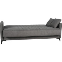 Canapé convertible - 3 places - ENZO - Tissu taupe - 2 coussins - Cof