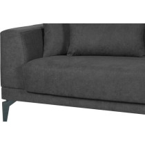 Canapé convertible 3 places - HENRY - Tissu gris clair - 3 coussins -