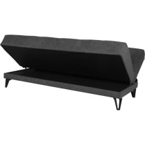 Banquette convertible 3 places - LIMRA - Tissu gris clair - 2 coussins