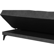 Banquette convertible 3 places - LIMRA - Tissu gris clair - 2 coussins