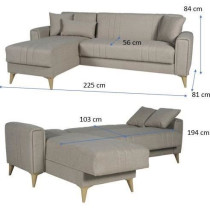 Canapé d'angle convertible réversible - 3 / 4 personnes - OMEGA - Ti