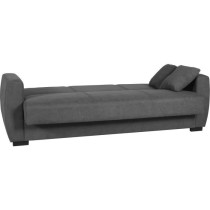 Canapé convertible 3 places - OSCAR - Tissu gris clair - 2 coussins -