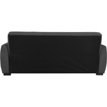 Canapé convertible 3 places - OSCAR - Tissu gris clair - 2 coussins -