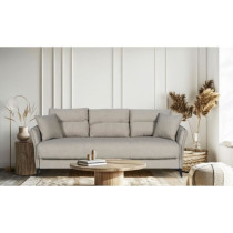 Canapé convertible 3 places - OTTOWA - Tissu beige - 2 coussins - Cof