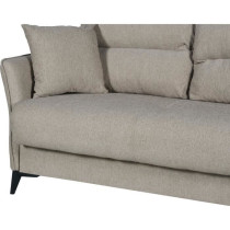 Canapé convertible 3 places - OTTOWA - Tissu beige - 2 coussins - Cof