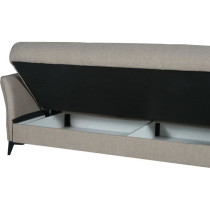 Canapé convertible 3 places - OTTOWA - Tissu beige - 2 coussins - Cof