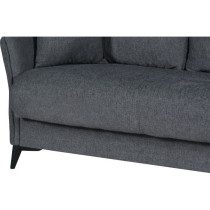 Canapé convertible 3 places - OTTOWA - Tissu gris foncé - 2 coussins