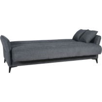 Canapé convertible 3 places - OTTOWA - Tissu gris foncé - 2 coussins