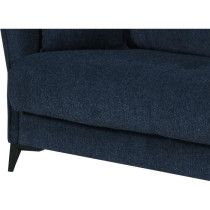 Canapé convertible 3 places - OTTOWA - Tissu bleu foncé - 2 coussins