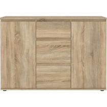 Buffet - Imitation chene - 2 portes - 3 tiroirs