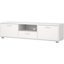 Meuble TV - MEDIA - Blanc mat - 2 portes, 1 tiroir - 147,2 x 39,8 x 38