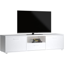 Meuble TV - MEDIA - Blanc mat - 2 portes, 1 tiroir - 147,2 x 39,8 x 38