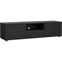 Meuble TV - MEDIA - Noir mat - 2 portes, 1 tiroir - 147,2 x 39,8 x 38,