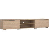 Meuble TV - MATCH - Beige effet bois mat - 2 tiroirs, une niche - 172,