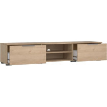 Meuble TV - MATCH - Beige effet bois mat - 2 tiroirs, une niche - 172,