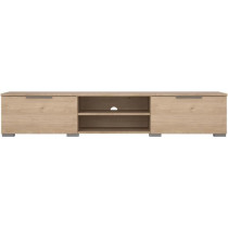 Meuble TV - MATCH - Beige effet bois mat - 2 tiroirs, une niche - 172,