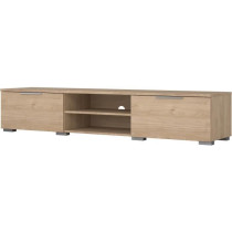 Meuble TV - MATCH - Beige effet bois mat - 2 tiroirs, une niche - 172,