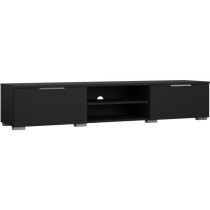 Meuble TV - MATCH - Noir mat - 2 tiroirs, une niche - 172,7 x 39,9 x 3
