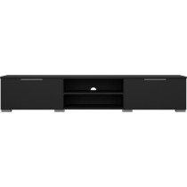 Meuble TV - MATCH - Noir mat - 2 tiroirs, une niche - 172,7 x 39,9 x 3