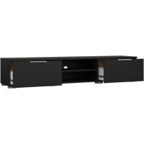 Meuble TV - MATCH - Noir mat - 2 tiroirs, une niche - 172,7 x 39,9 x 3