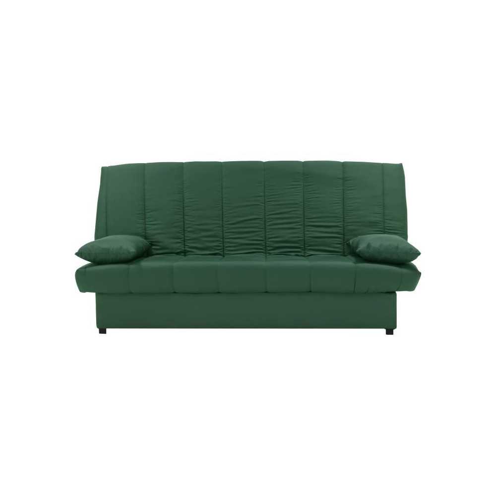 Banquette clic clac 3 places - Tissu 100% coton Vert - Style Contempor
