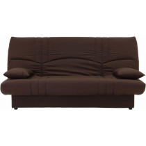 Banquette clic clac 3 places - Tissu chocolat - Style Contemporain - L